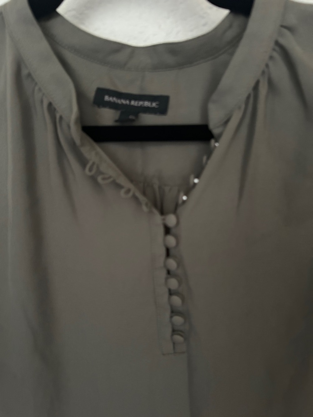 Banana Republic Olive Blouse with Covered Button Placket - Picture 4 of 4